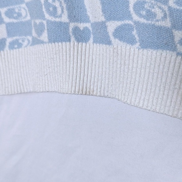 Princess Polly Blue Cropped Sweater Vest S/M Y2K‎ Soft Girl Aesthetic Coquette - Picture 3 of 6